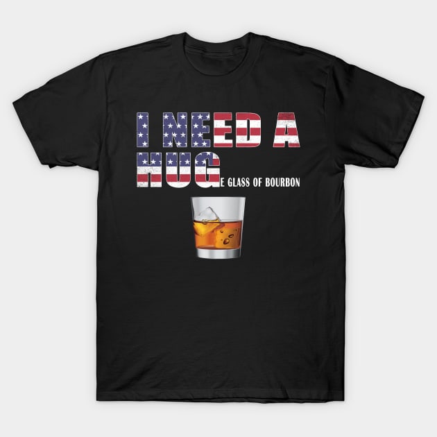 Bourbon whiskey American Flag Patriot Graphic USA Patriotic T-Shirt by nangtil20